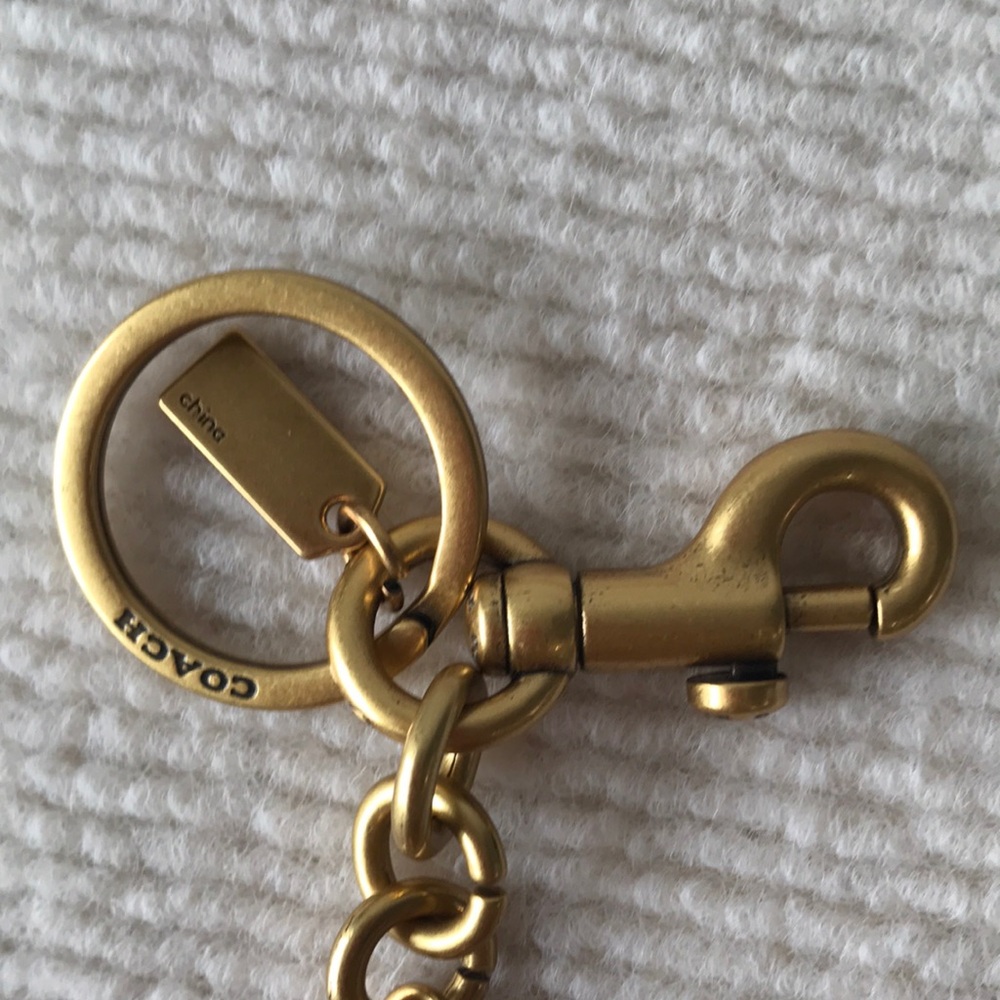 Coach Gold-Tone Red Glitter Cherry Keyring Charm - Picture 3 of 4